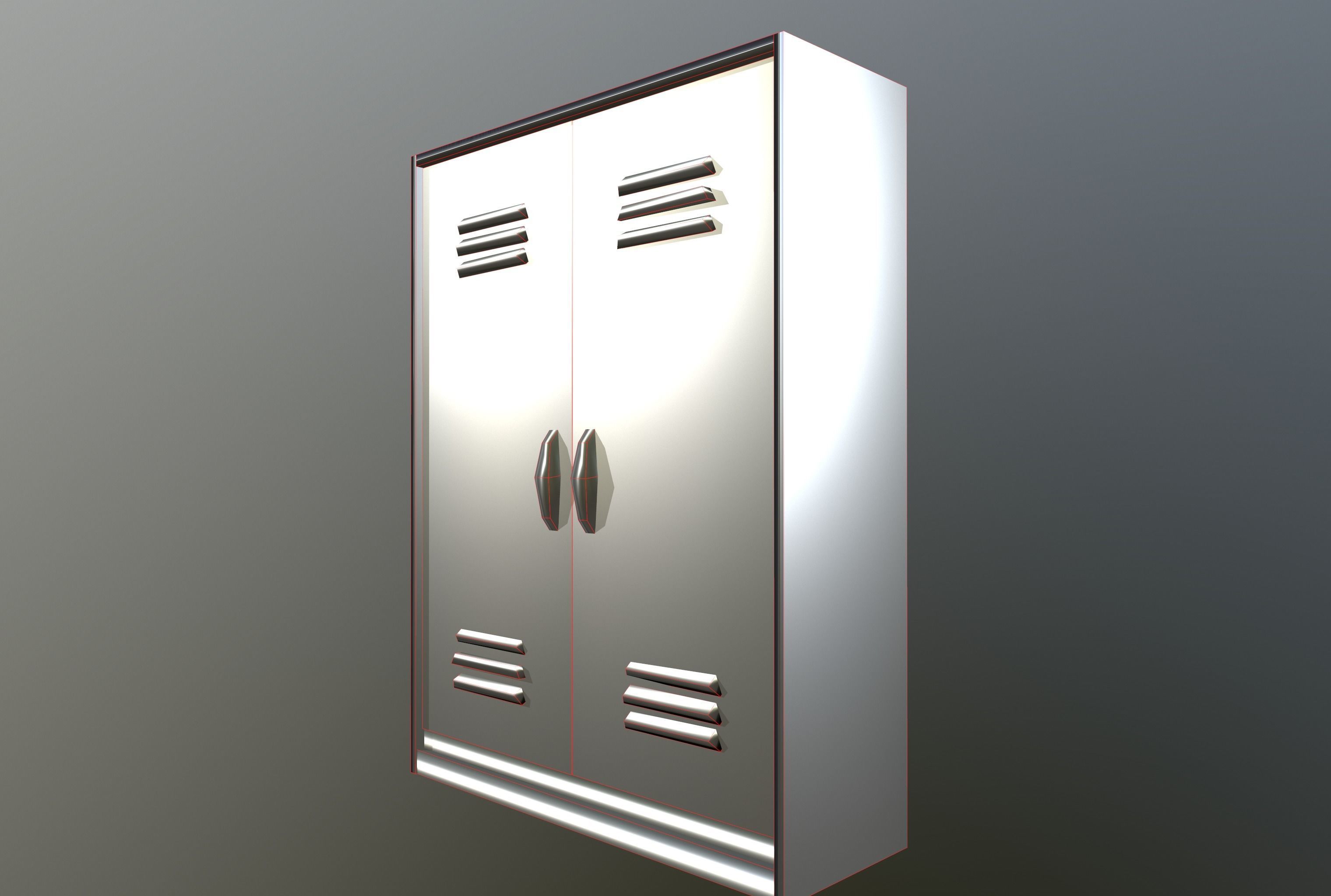 Iron Locker  Low-poly 3D model_9
