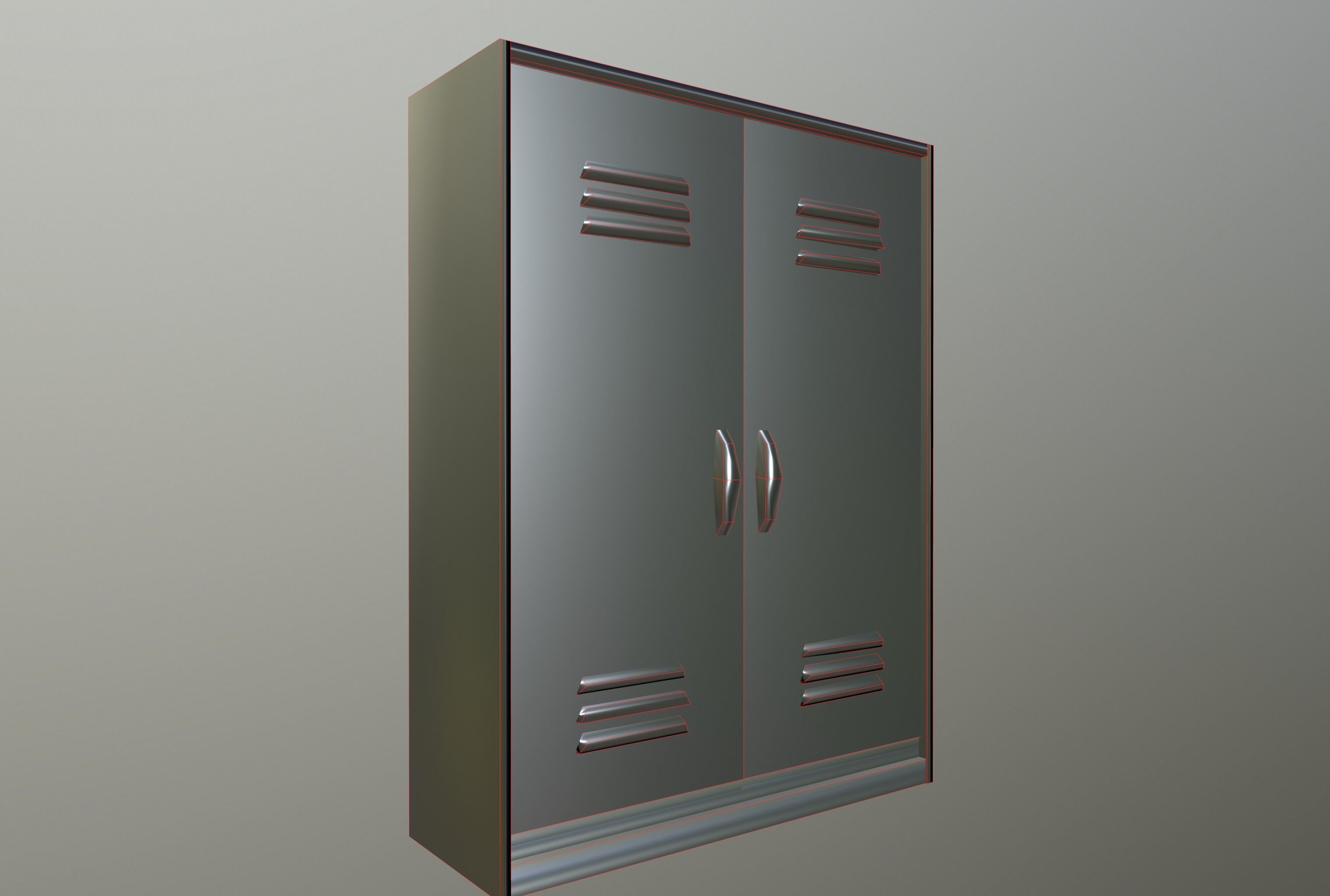  Iron Locker  Low-poly 3D model_10