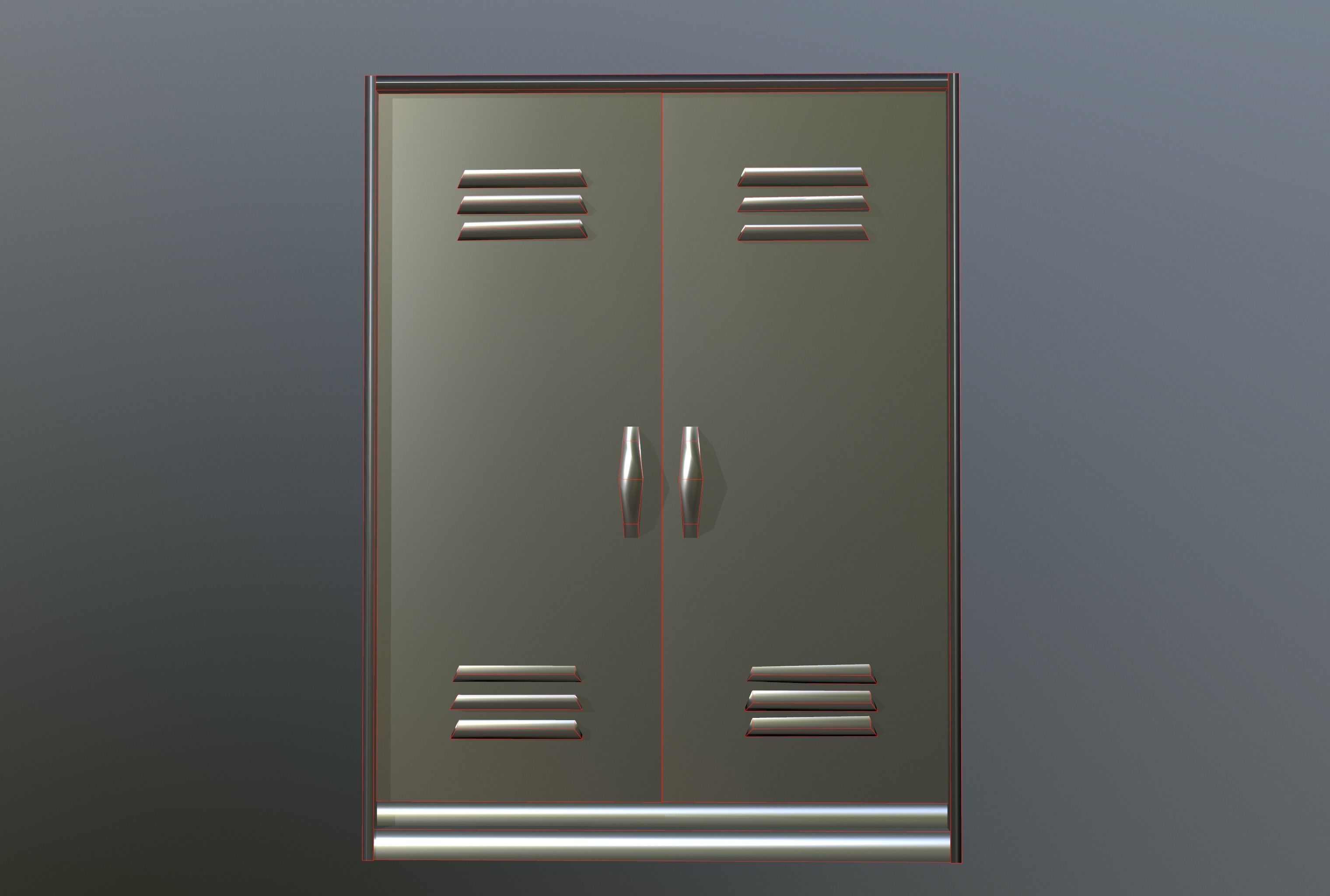 Iron Locker  Low-poly 3D model_8