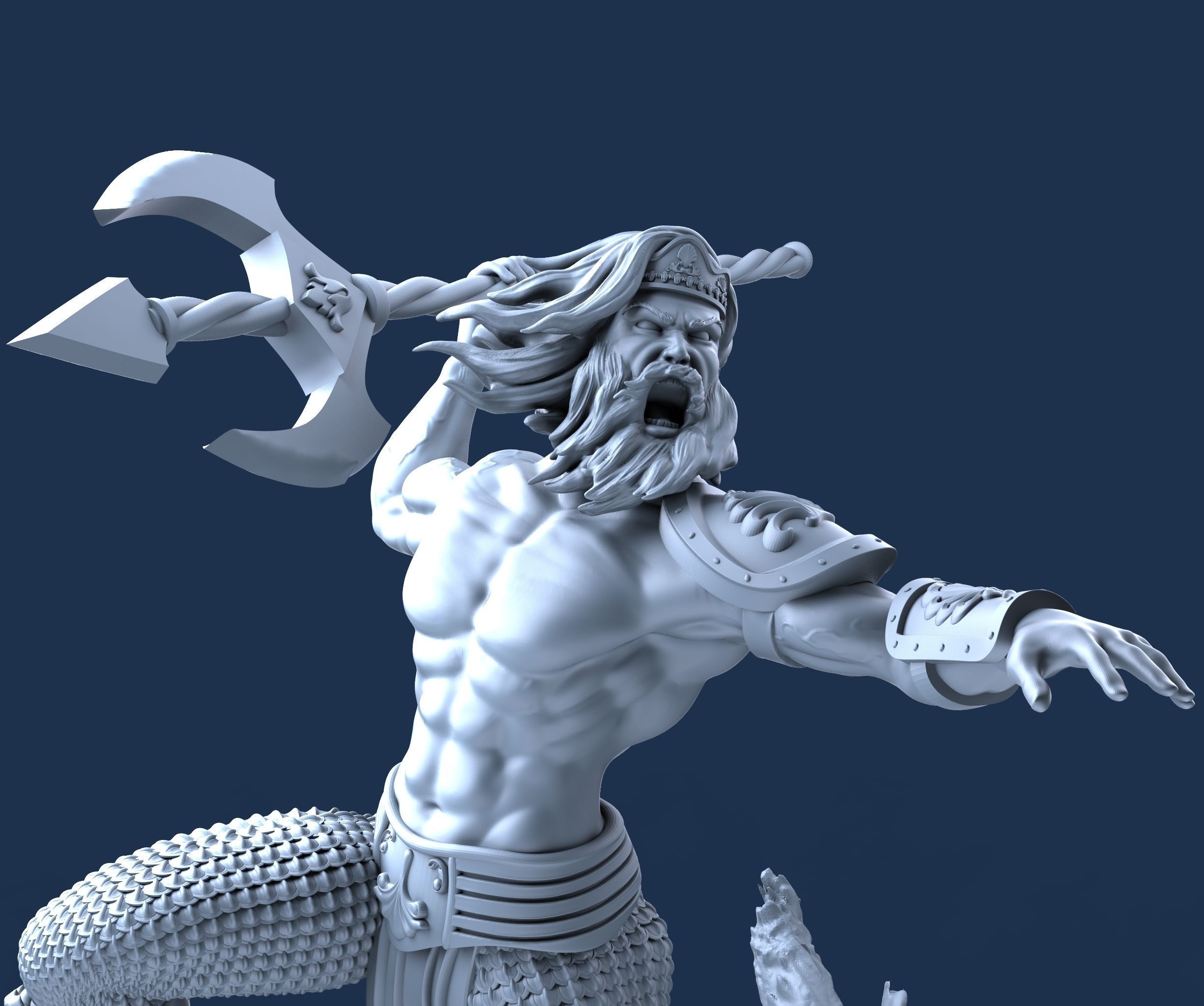 Poseidon statue of neptune 3D print model_1