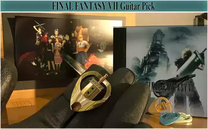 Final Fantasy VII Guitar Pick Modelo 3D 3D print model