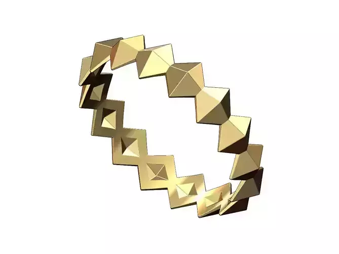 Pyramid motif stacker band US size 4to10