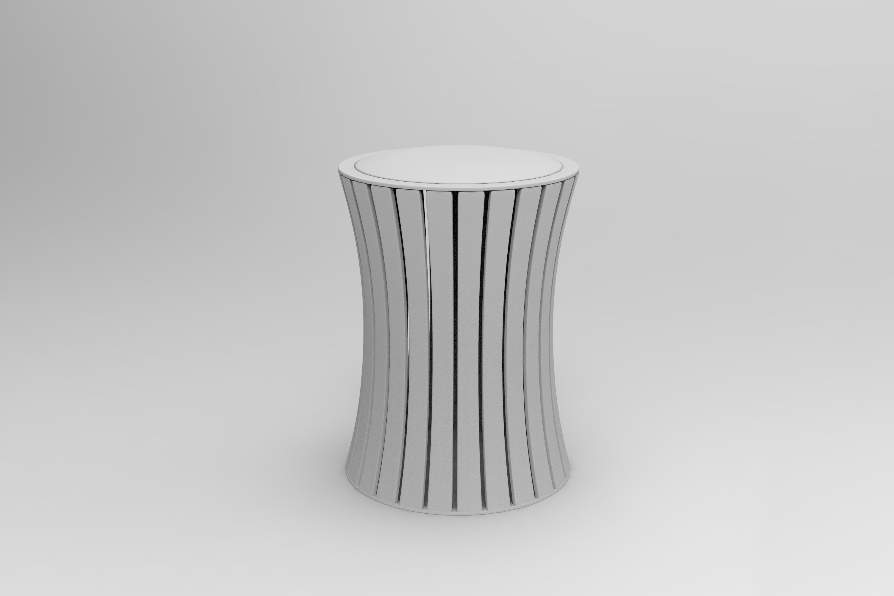 Bamboo Stool 3D model_6