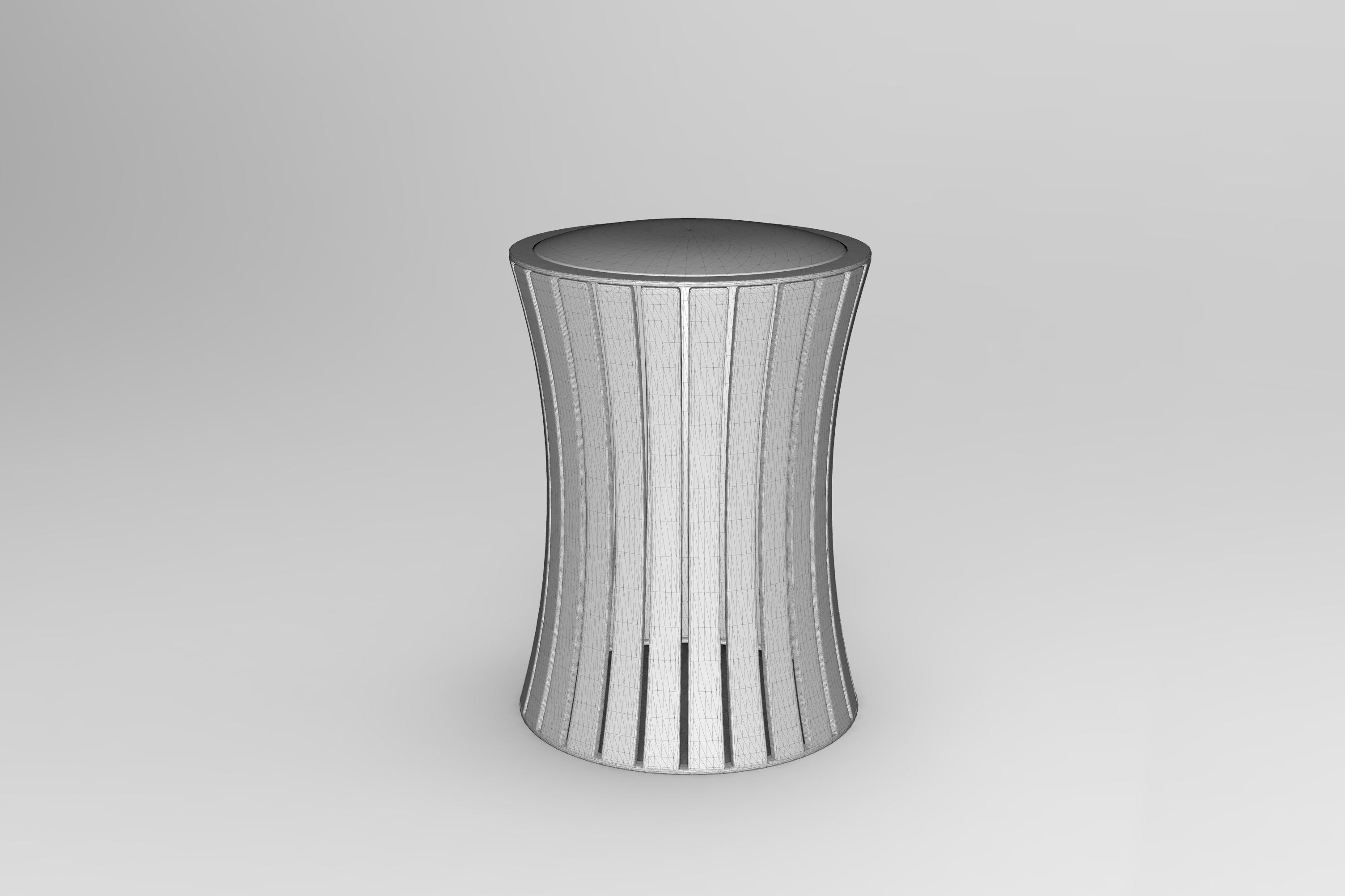 Bamboo Stool 3D model_5