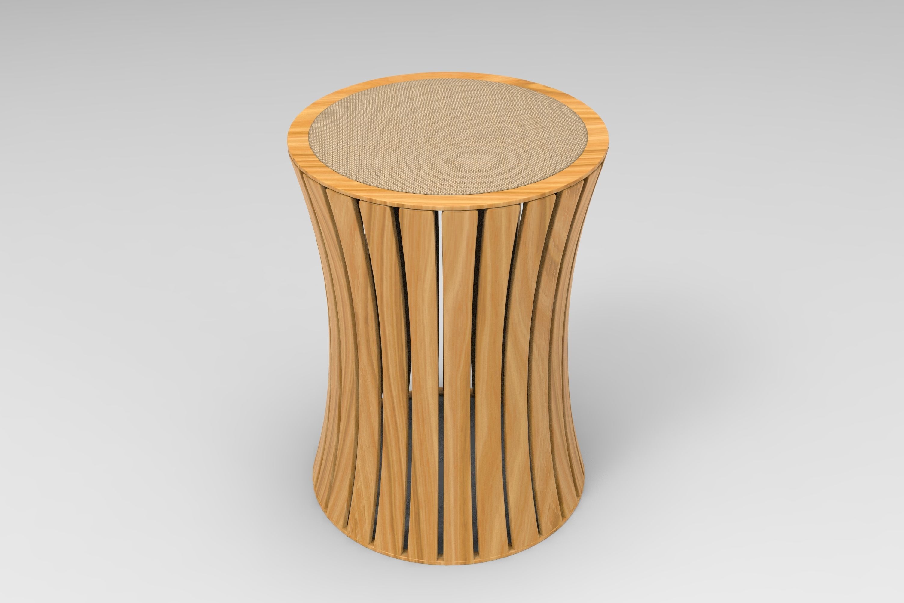 Bamboo Stool 3D model_1