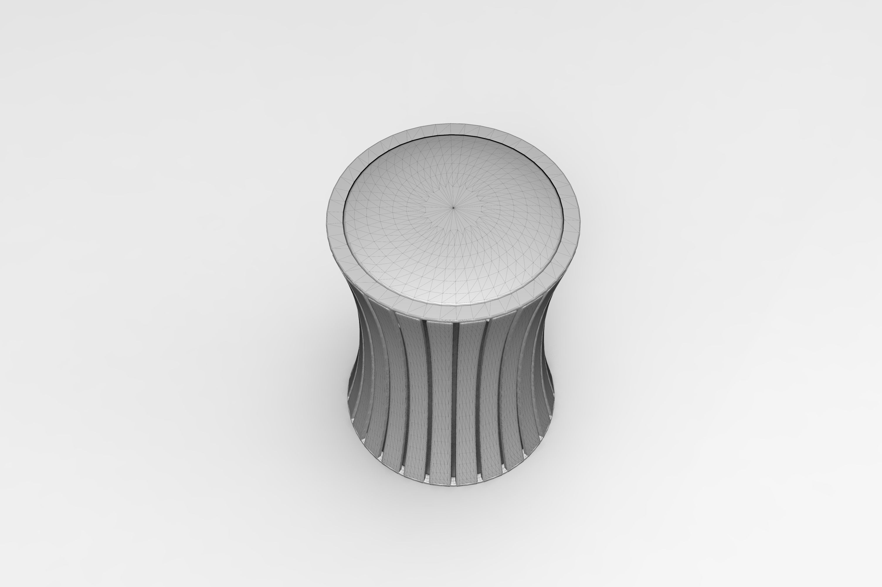 Bamboo Stool 3D model_4