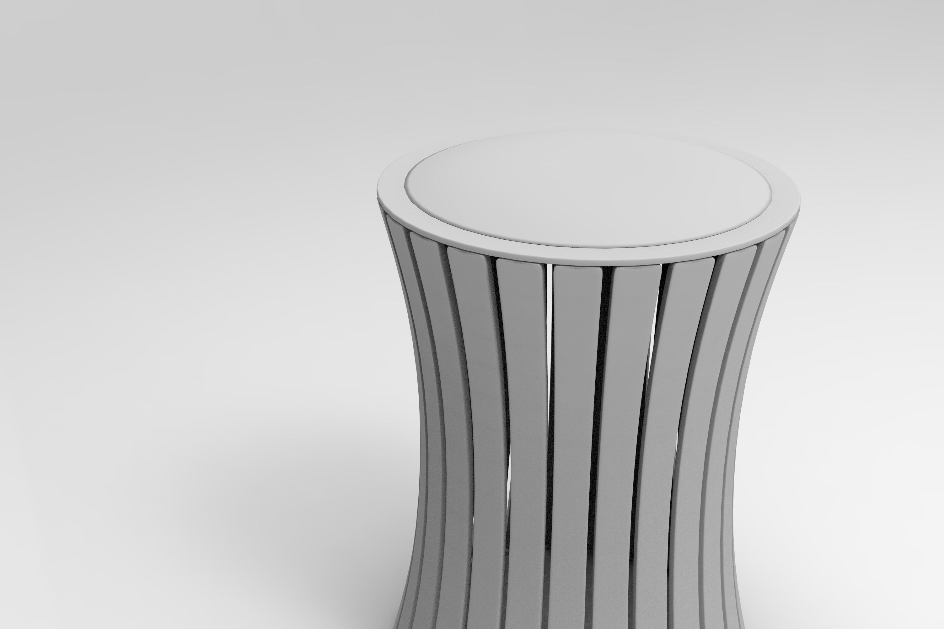 Bamboo Stool 3D model_8