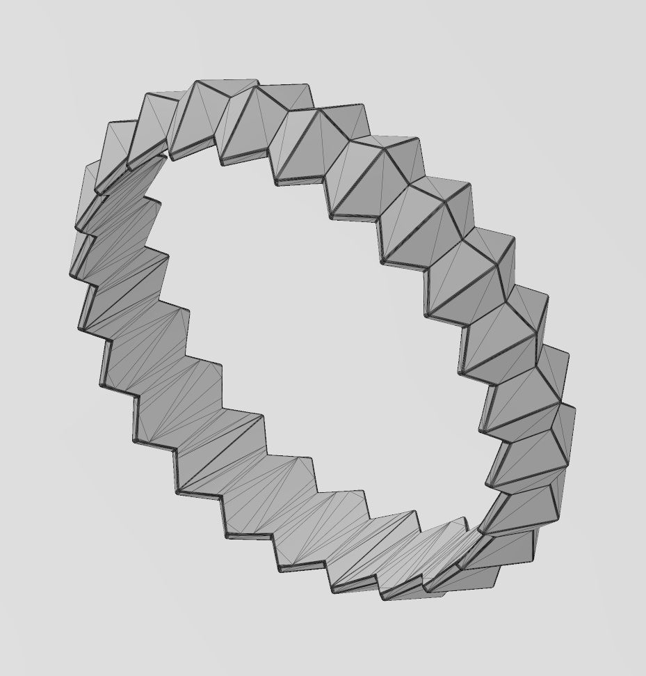 Pyramid eternity stacker ring US size 4to10 3D print model_14