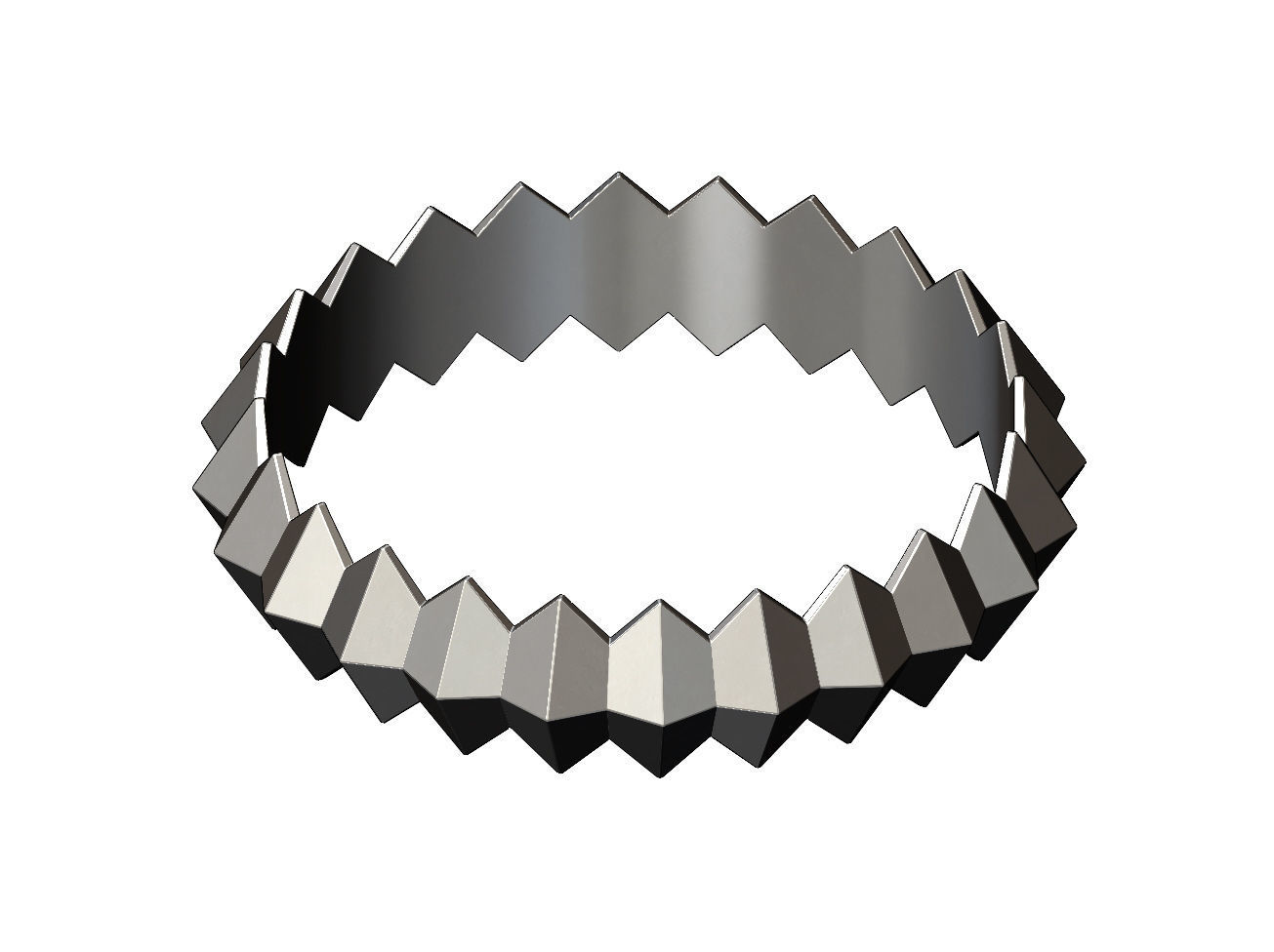 Pyramid eternity stacker ring US size 4to10 3D print model_10