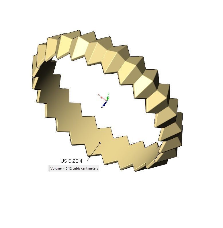 Pyramid eternity stacker ring US size 4to10 3D print model_11