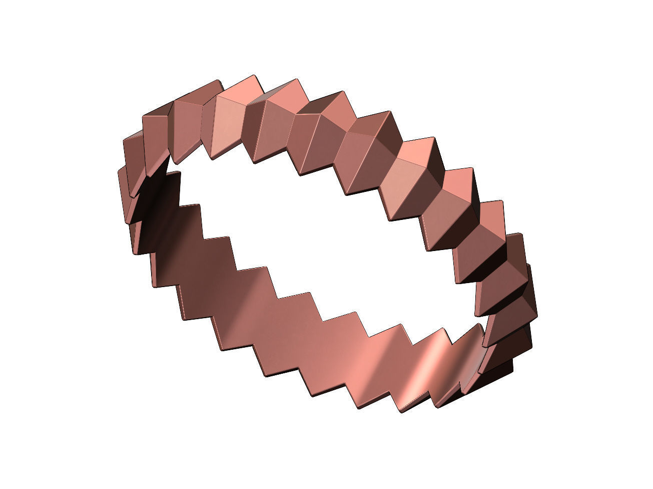 Pyramid eternity stacker ring US size 4to10 3D print model_9