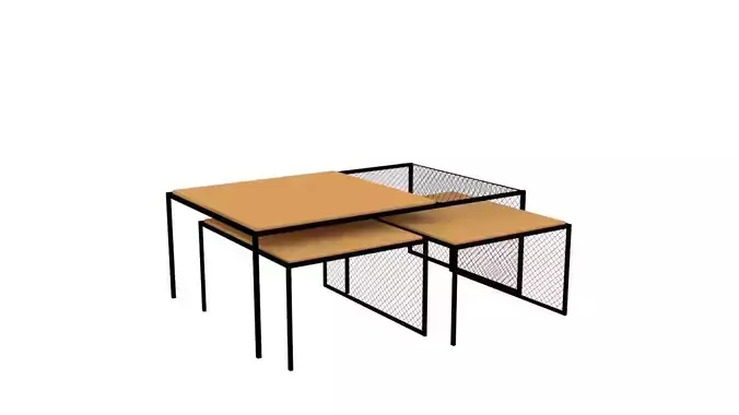 Sehpa-Table nesting table with three metal legs 3D model