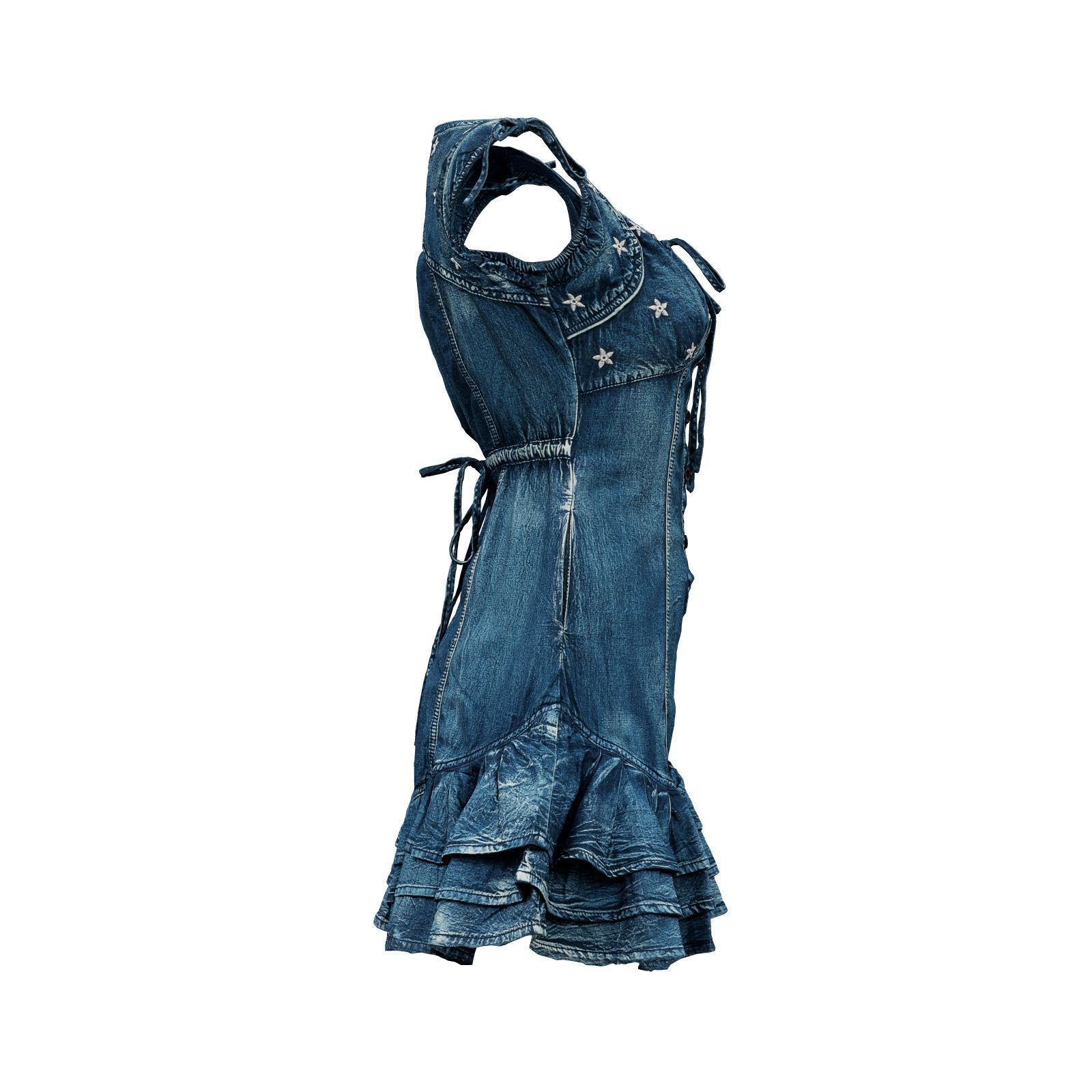 Bows And Stars Jeans Dress 3D model_5