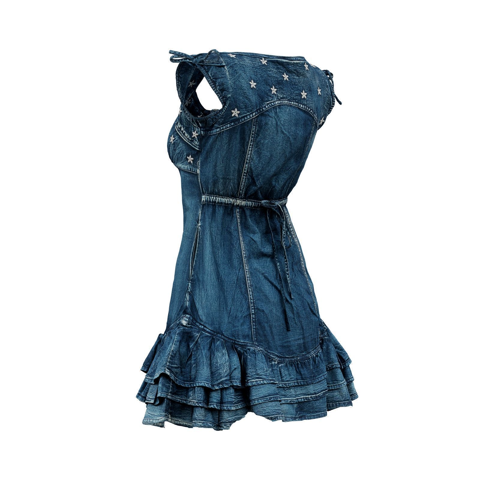 Bows And Stars Jeans Dress 3D model_3