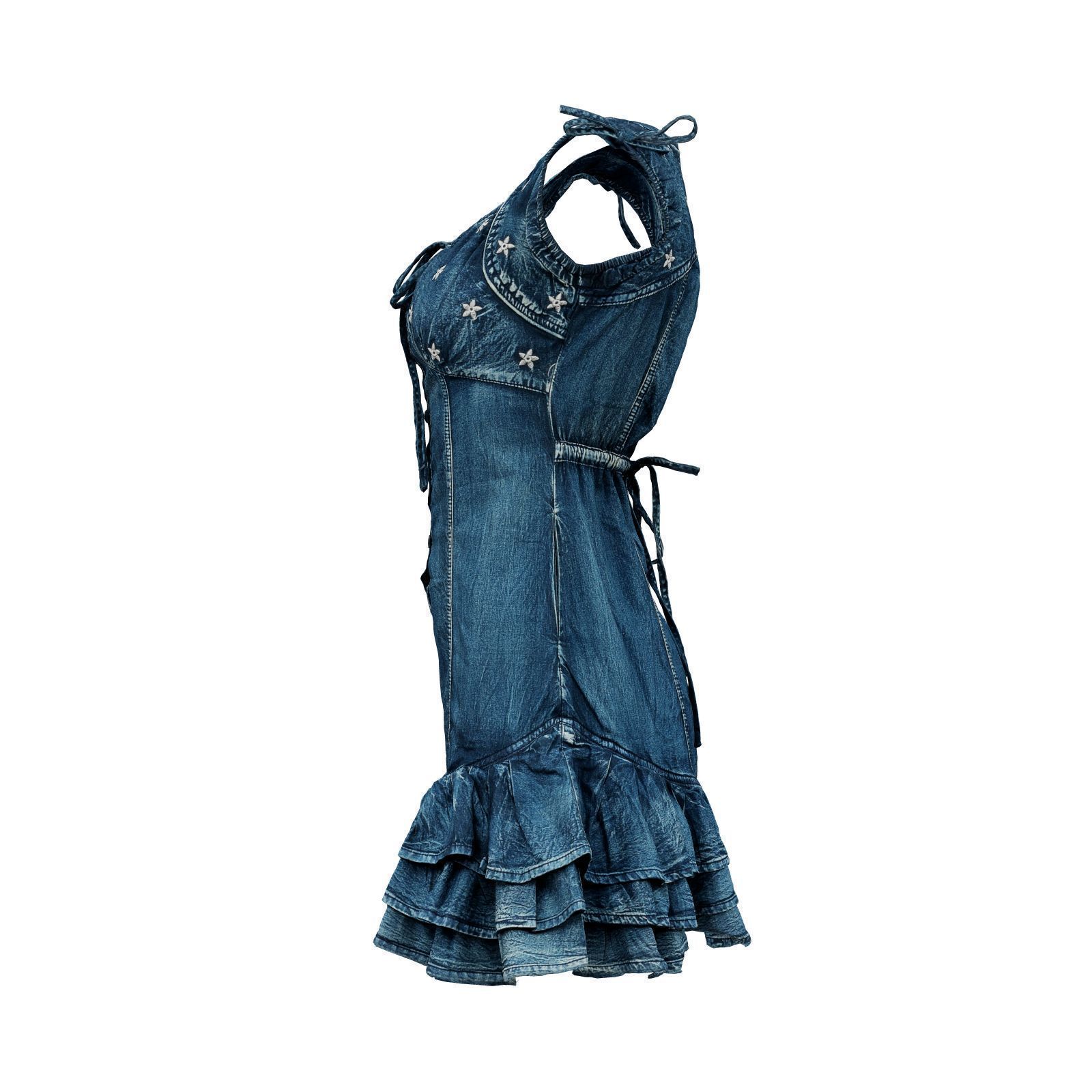 Bows And Stars Jeans Dress 3D model_4