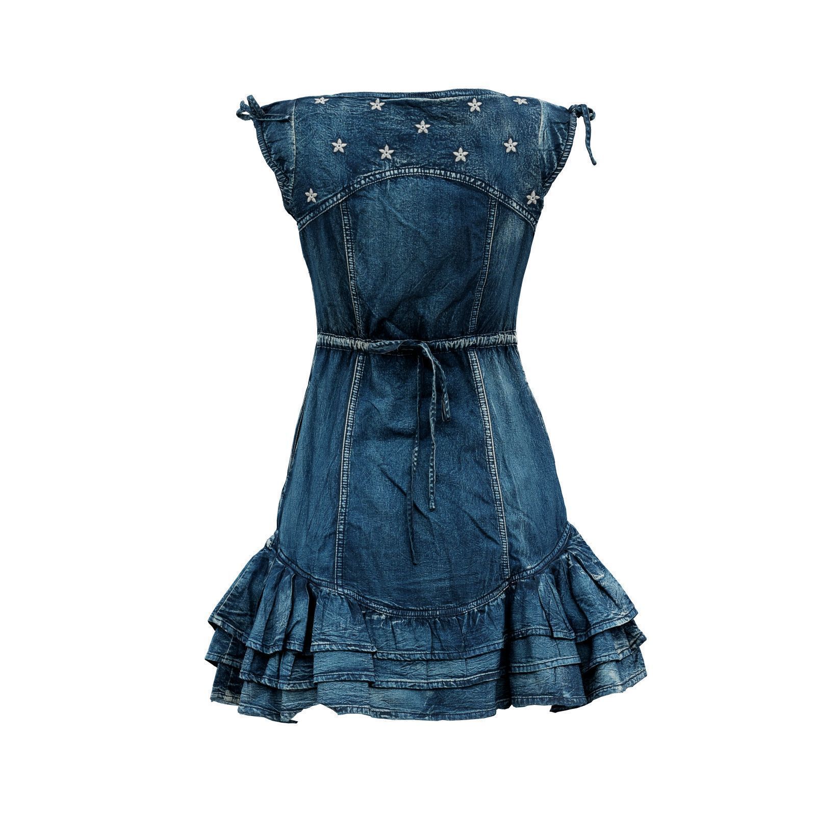 Bows And Stars Jeans Dress 3D model_2