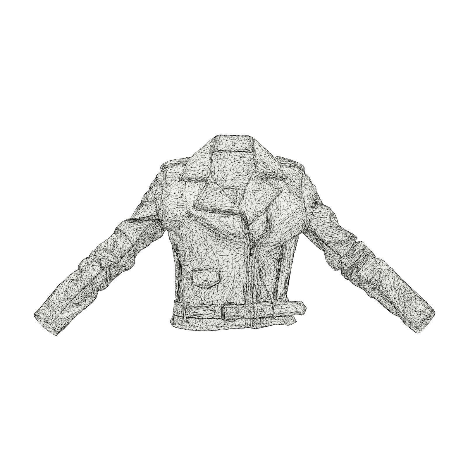 Biking Leather Jacket 3D model_6