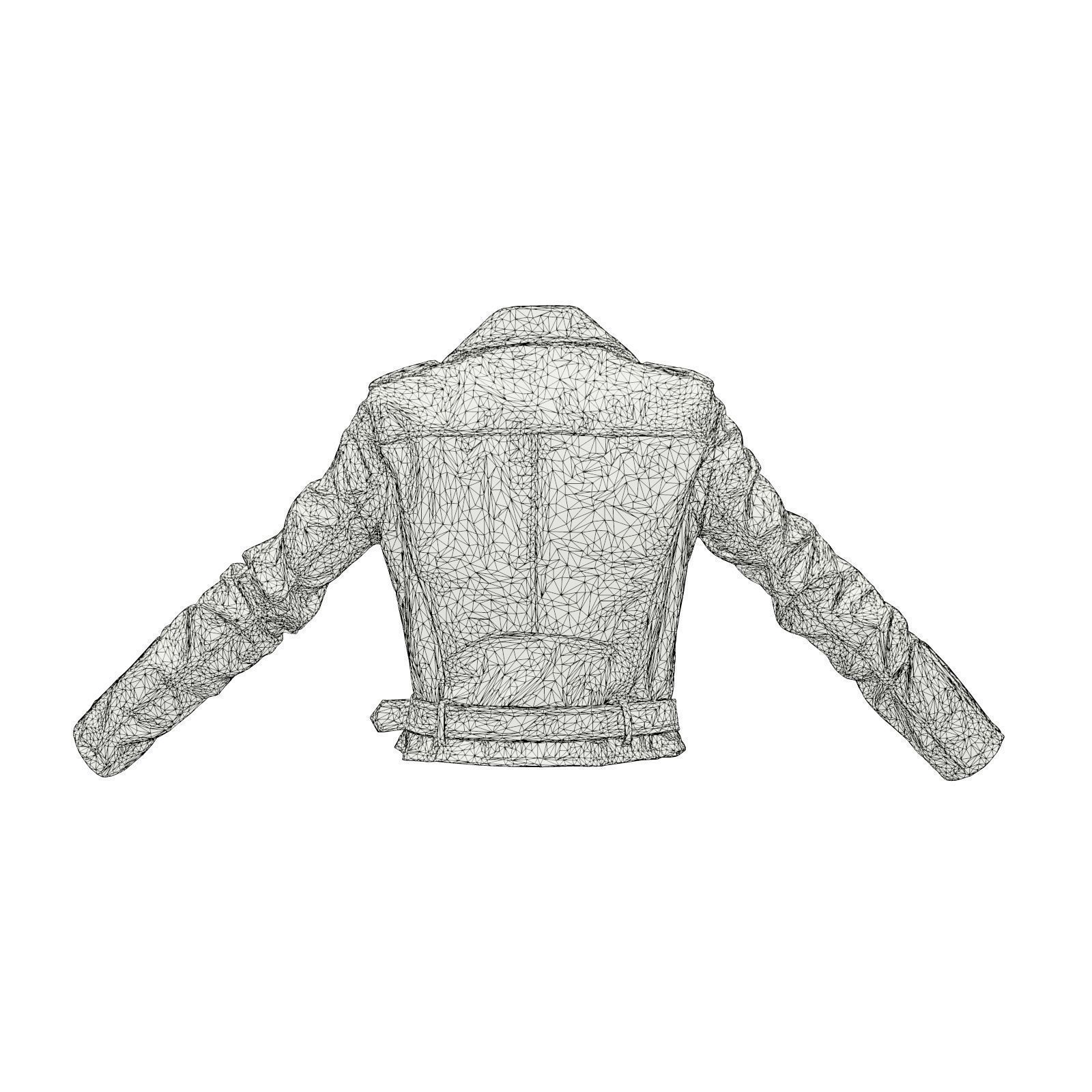 Biking Leather Jacket 3D model_7