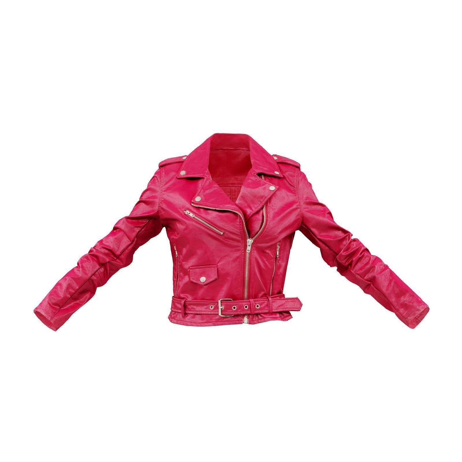 Biking Leather Jacket 3D model_1