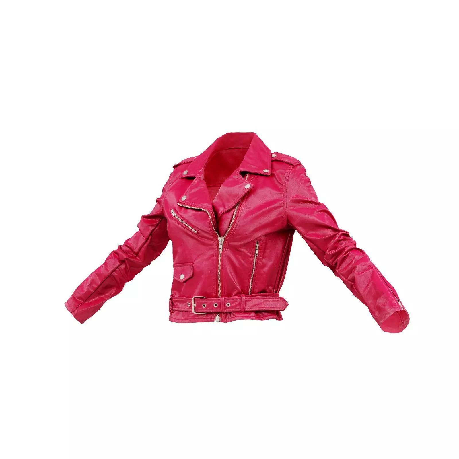 Biking Leather Jacket 3D model_0