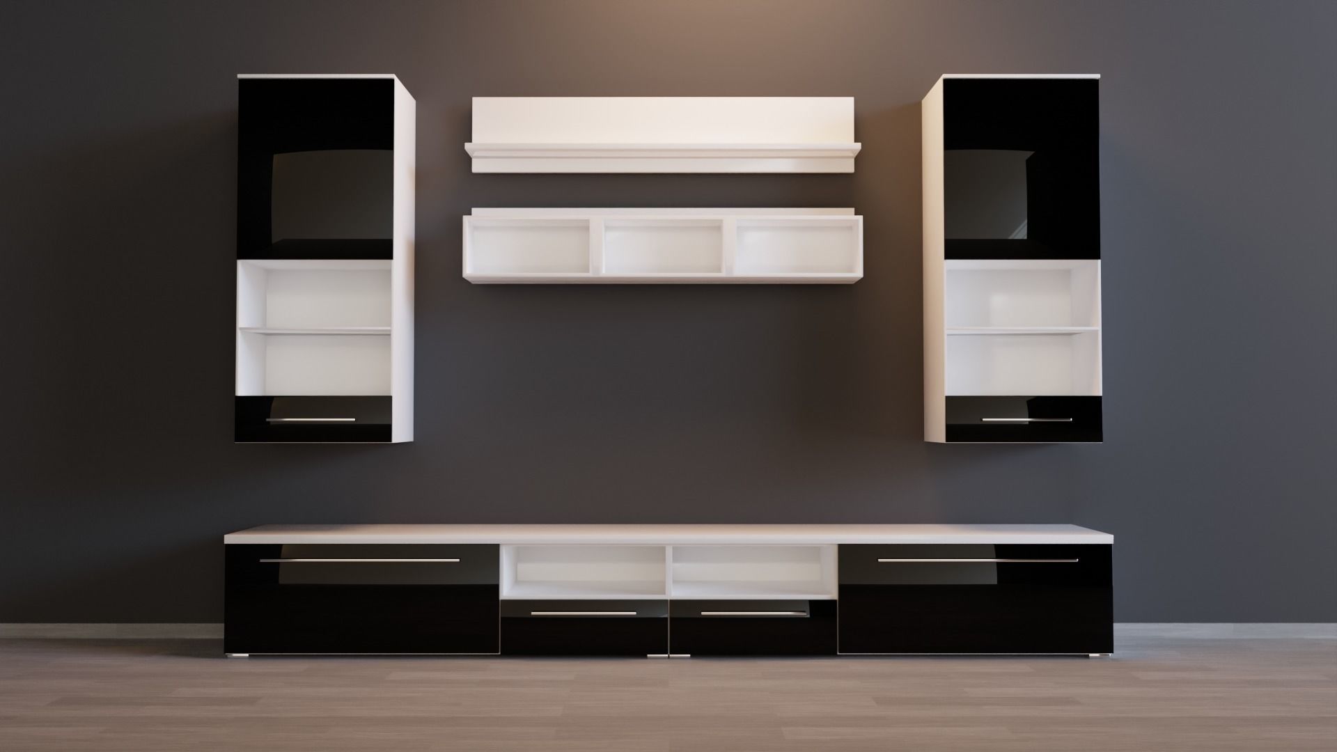 TV Wall 3 3D model_1