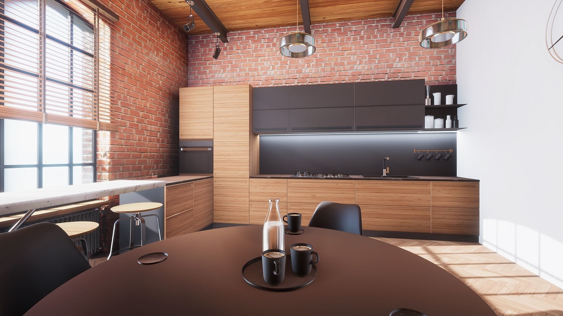 HQ ArchViz Modular Loft Office Low-poly 3D model_9