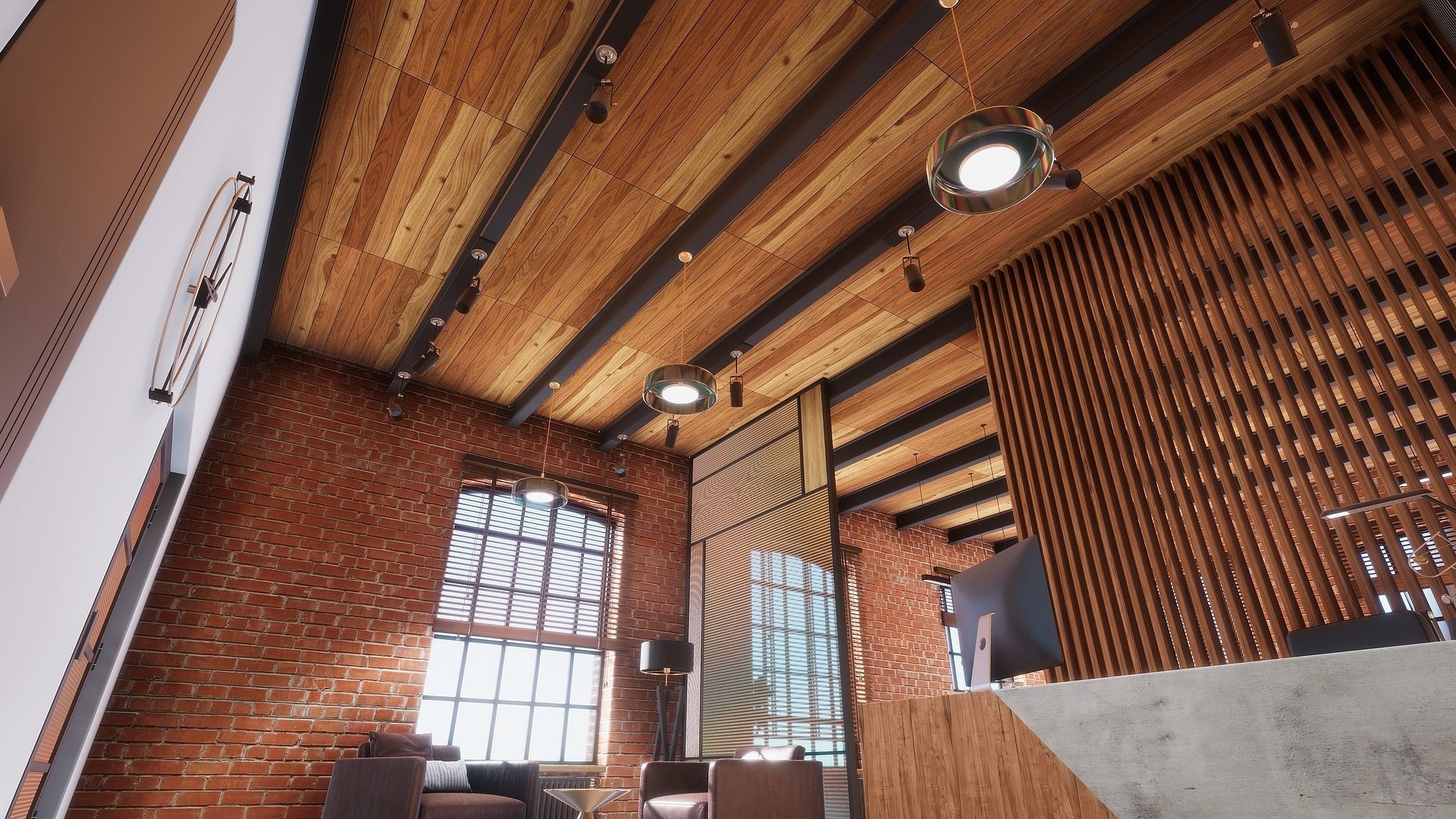 HQ ArchViz Modular Loft Office Low-poly 3D model_7