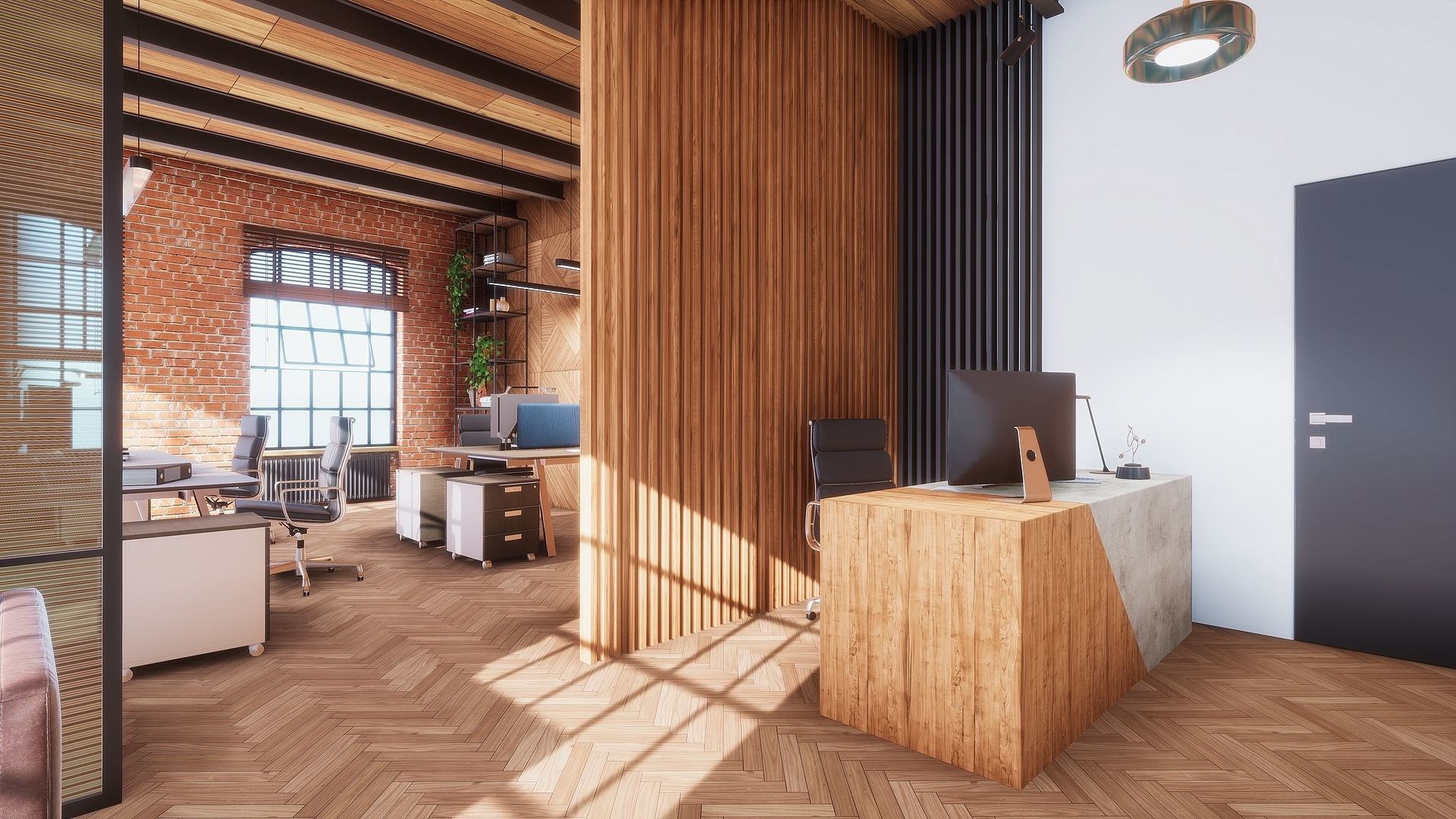 HQ ArchViz Modular Loft Office Low-poly 3D model_1
