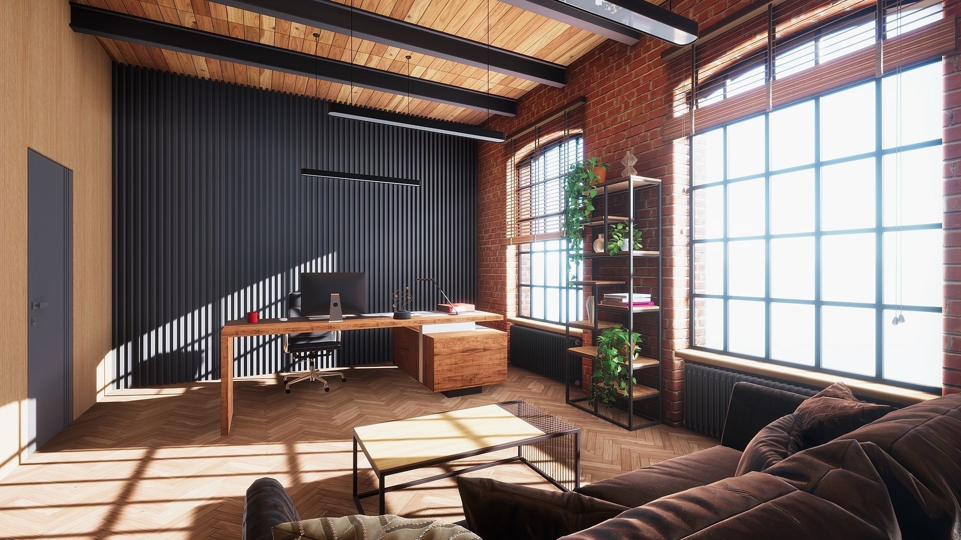 HQ ArchViz Modular Loft Office Low-poly 3D model_10