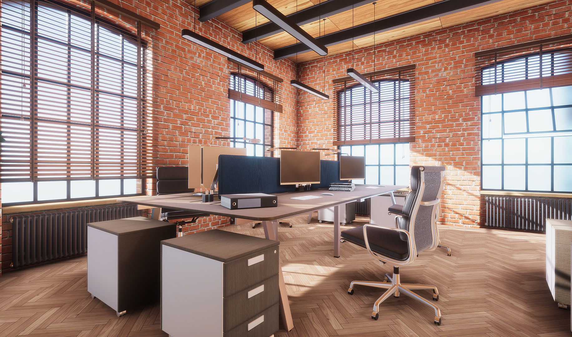 HQ ArchViz Modular Loft Office Low-poly 3D model_2