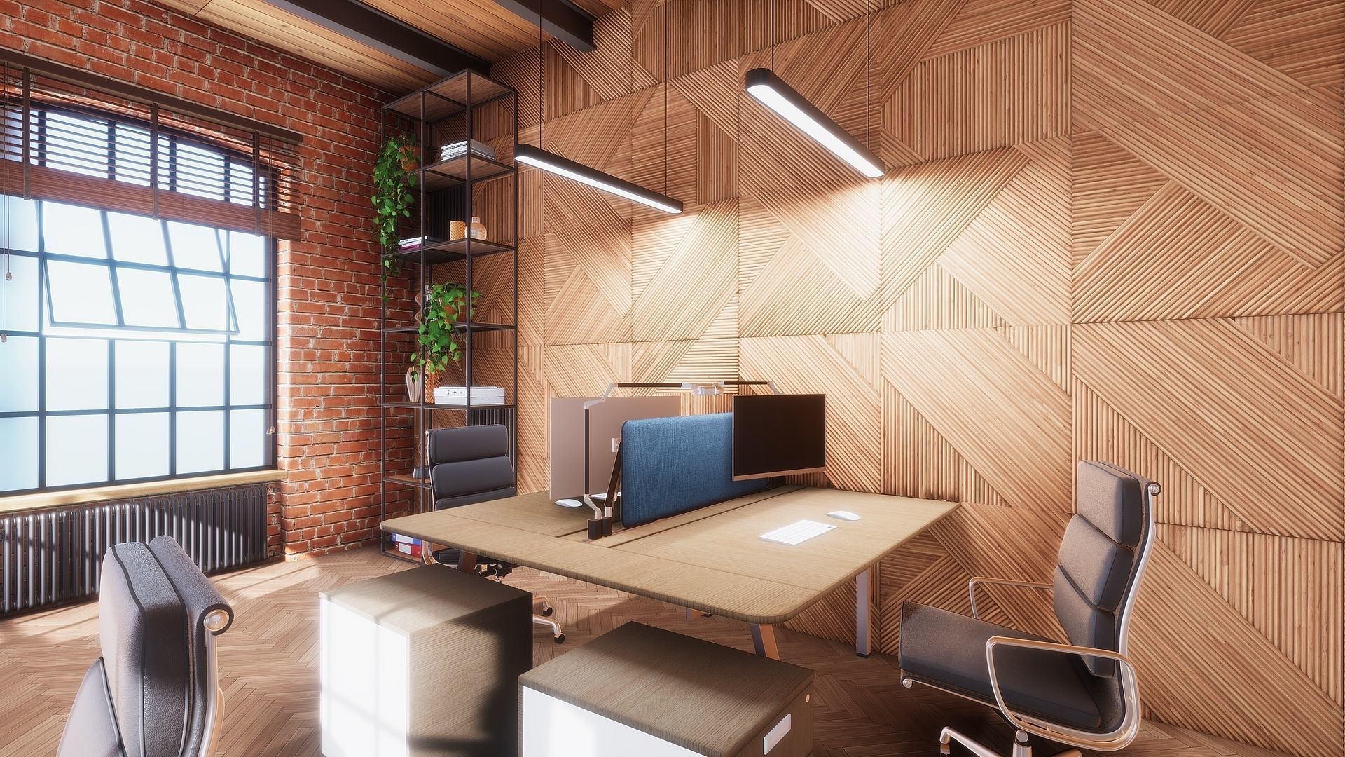 HQ ArchViz Modular Loft Office Low-poly 3D model_12