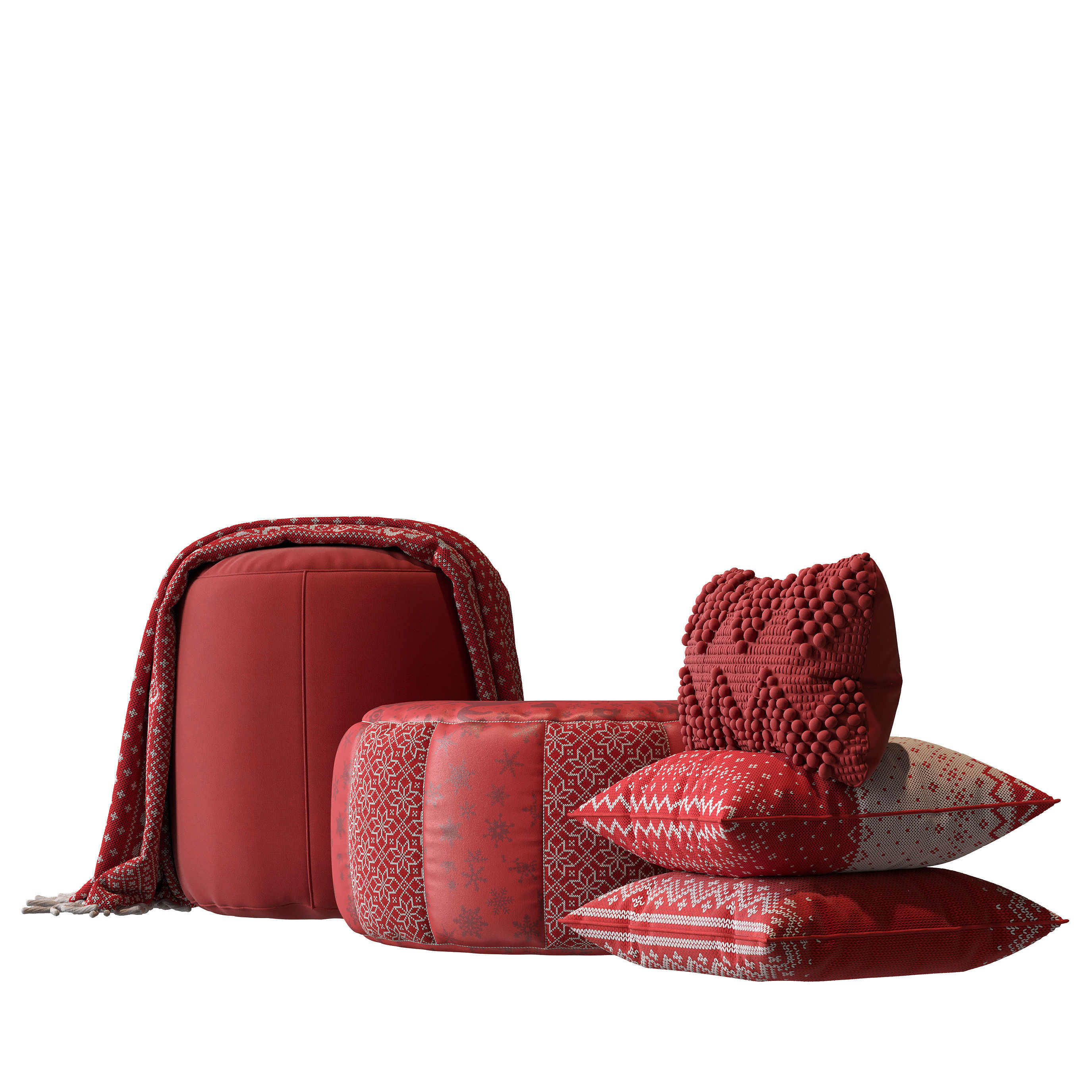 Puf color set 4 3D model_6