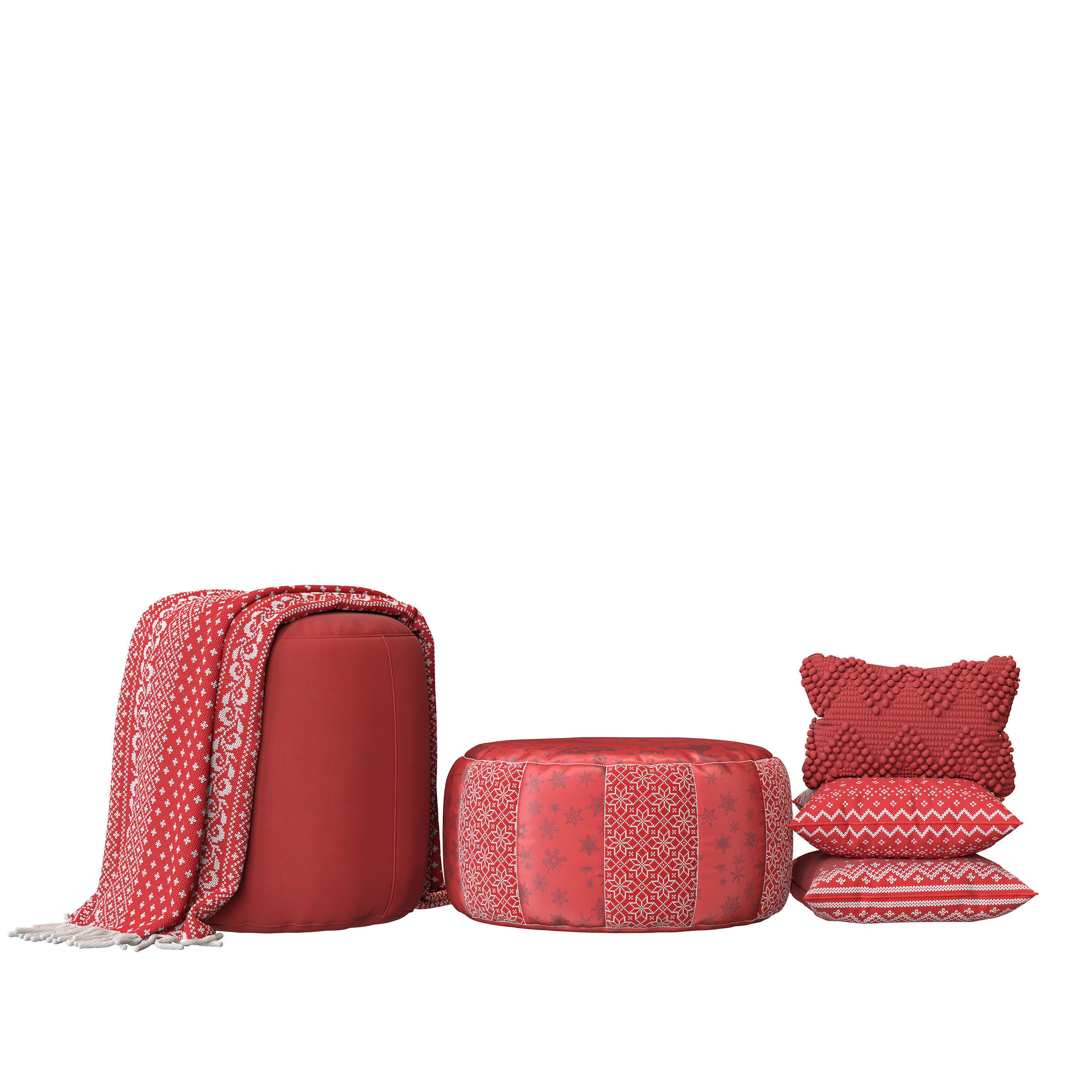 Puf color set 4 3D model_2