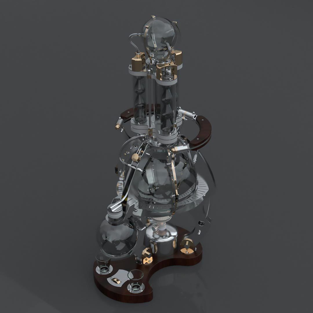 Distiller autonomous on a gas burner Low-poly 3D model