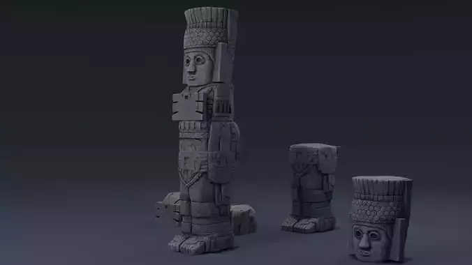 Atlantean Column Low-poly 3D model