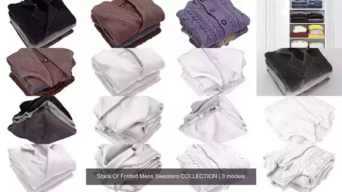 Stack Of Folded Mens Sweaters COLLECTION 