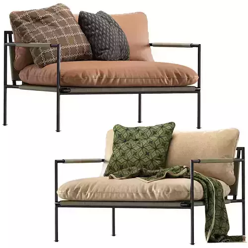 Coco Republic Malmo leather Outdoor Lounge Chair