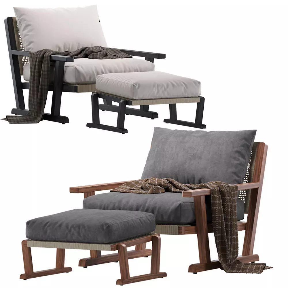 Coco Republic Bari Outdoor Lounge Chair 3D model_0