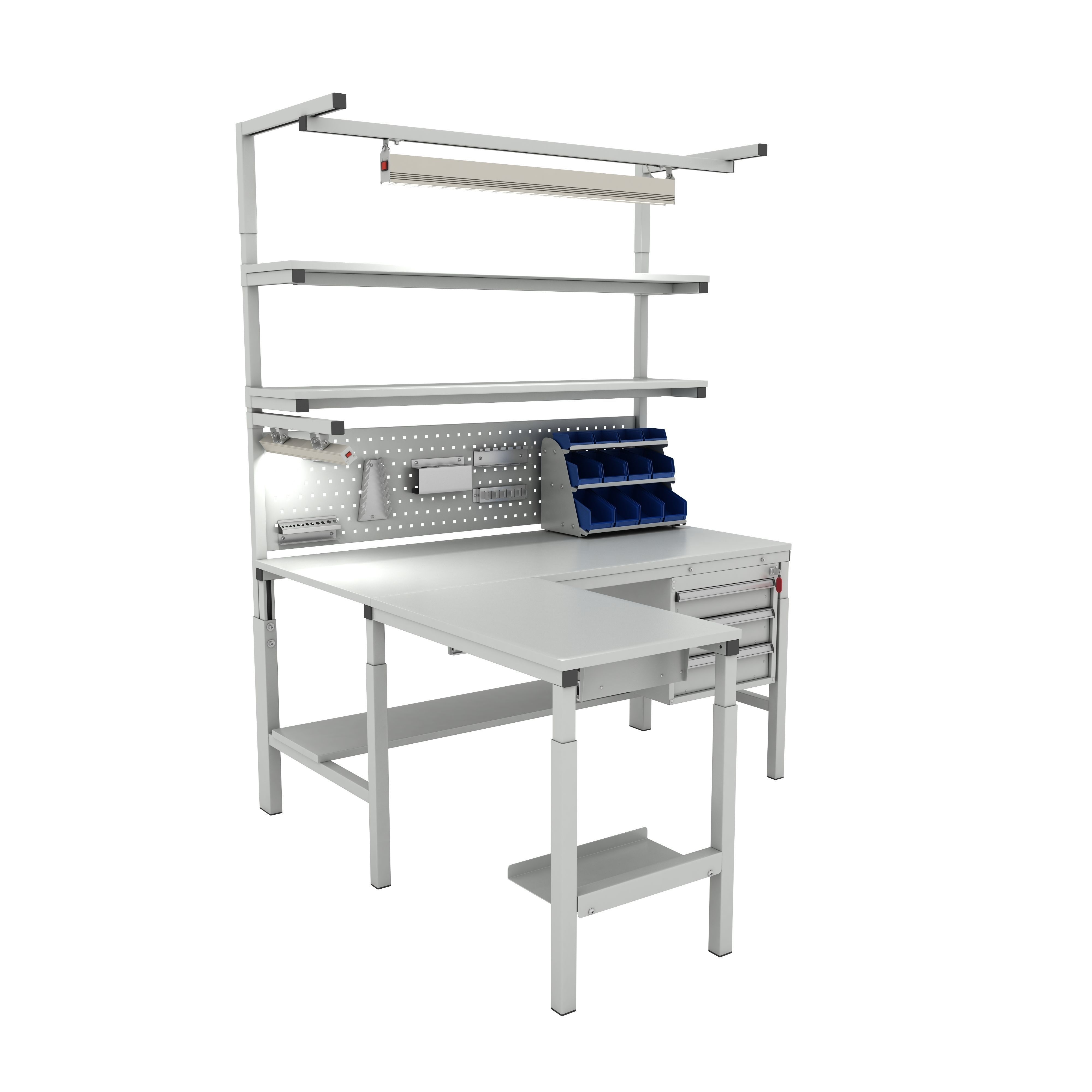 Corner working table 3D model_2