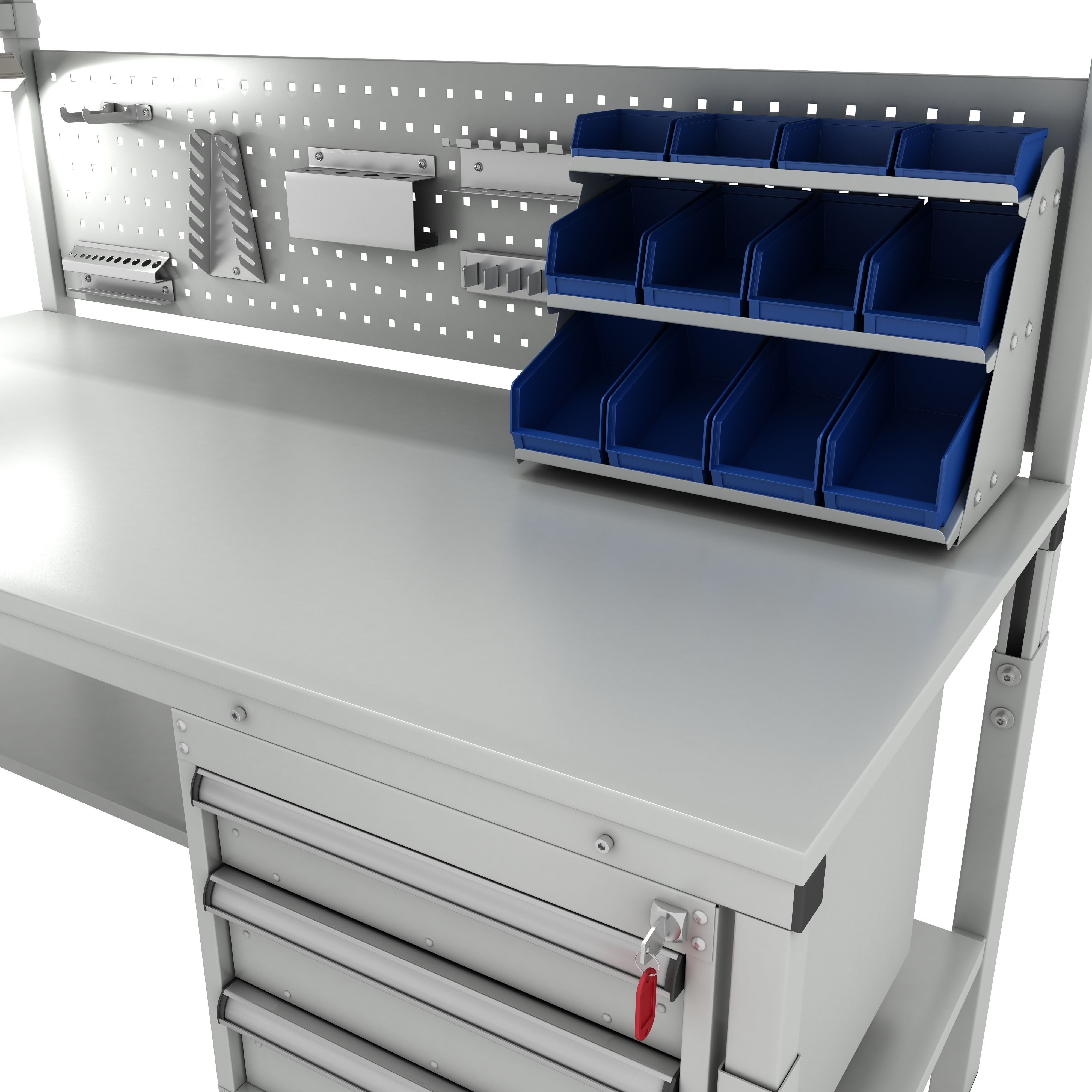 Corner working table 3D model_5