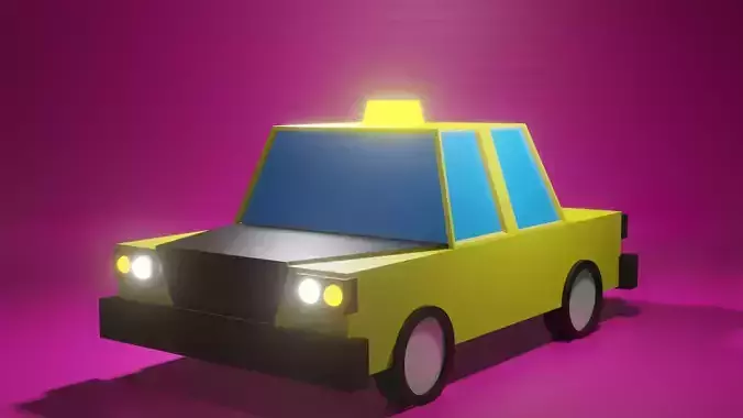 3D Lowpoly Car taxi