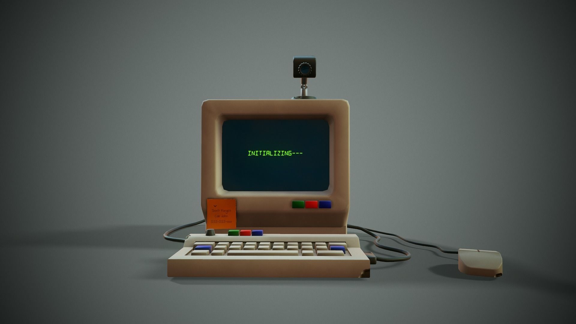 Stylized Computer - Tutorial Included Low-poly 3D model_10