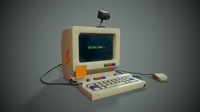 Stylized Computer - Tutorial Included Low-poly 3D model