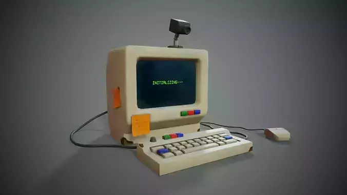 Stylized Computer - Tutorial Included Low-poly 3D model