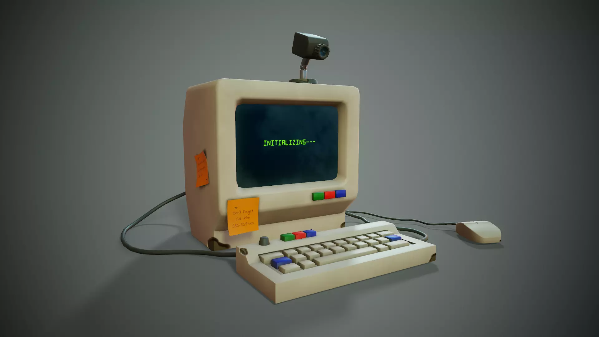 Stylized Computer - Tutorial Included Low-poly 3D model_0