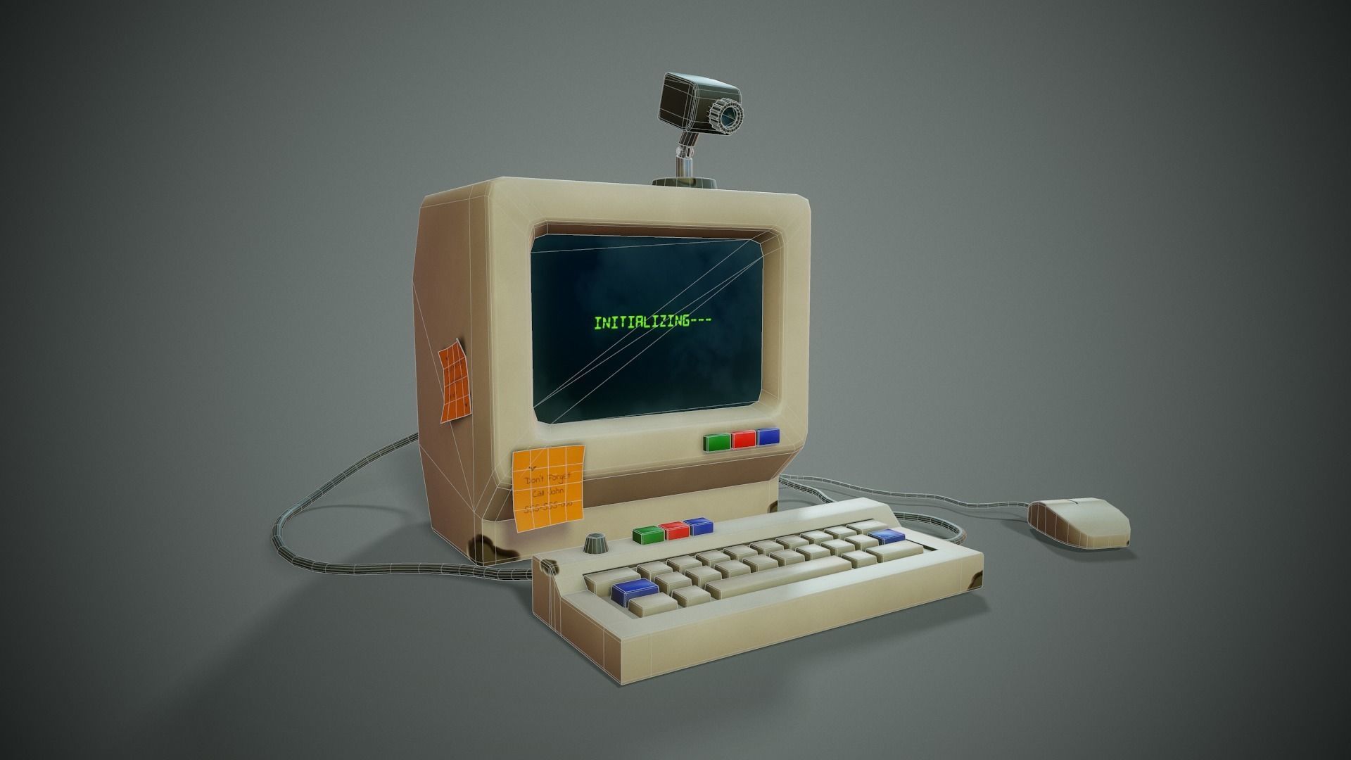 Stylized Computer - Tutorial Included Low-poly 3D model_3
