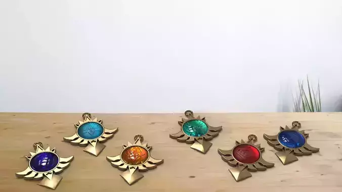 Genshin Impact six Element Amulets 3D print model