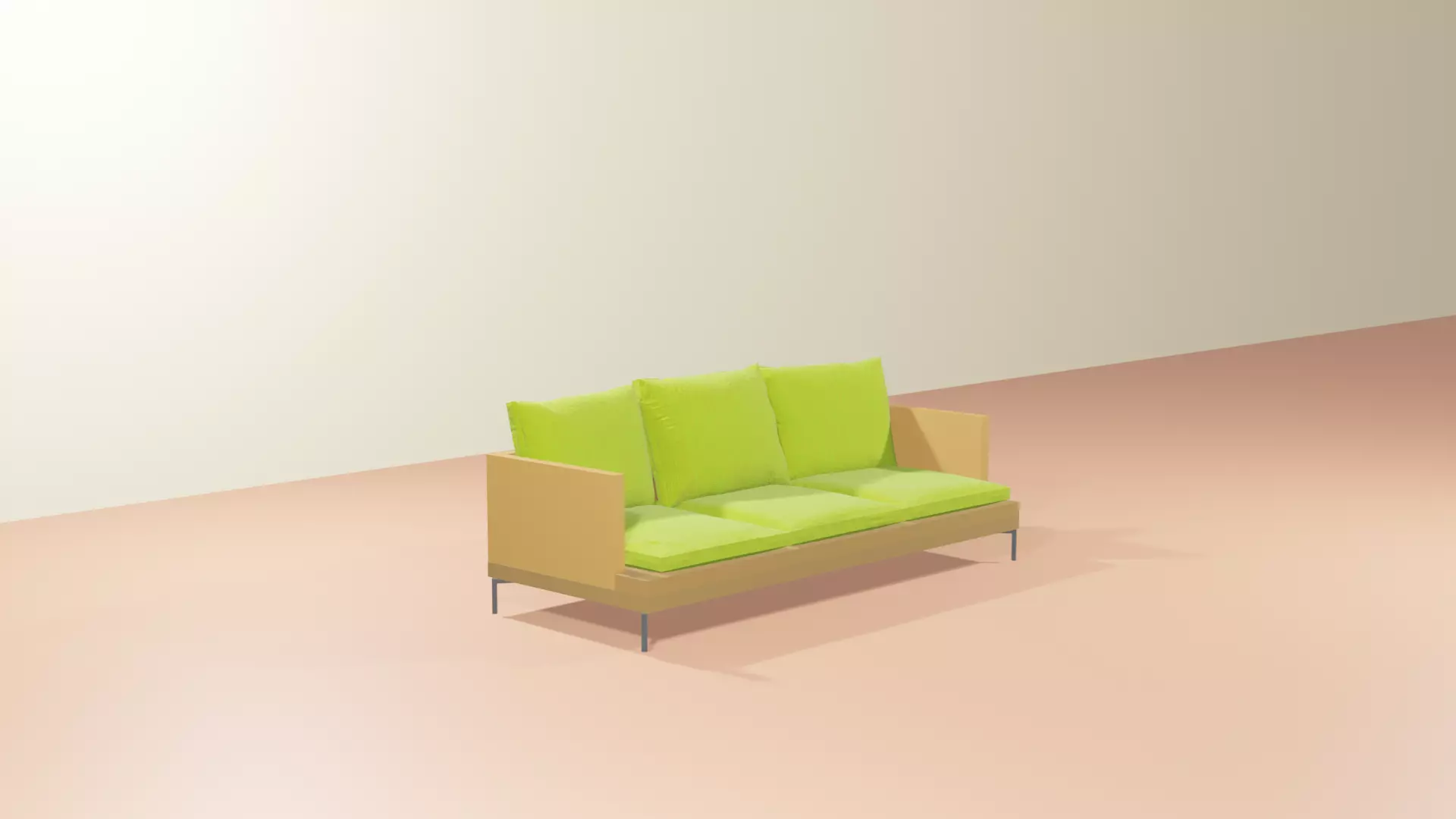 Couch sofa Low-poly 3D model_0