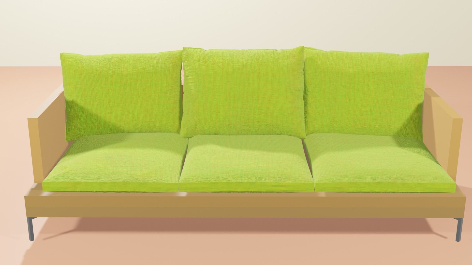 Couch sofa Low-poly 3D model_3