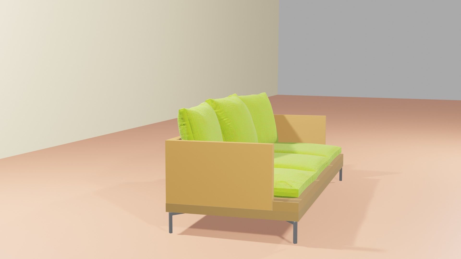 Couch sofa Low-poly 3D model_1